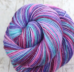 TEAPOT STILL LIFE: SW Merino Lurex Sparkle - Hand dyed Variegated sock yarn