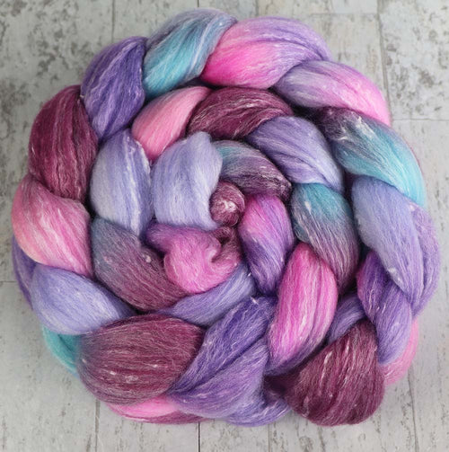 TEAPOT STILL LIFE: Merino / Tweed / Bamboo  - Hand dyed roving - 4oz