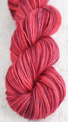 VERY BERRY SWIRL: SW Merino/Nylon - Hand dyed variegated sock yarn - tight twist - "Overdyed Collection"