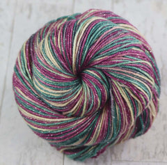 VINTAGE CHRISTMAS: SW Merino Lurex Sparkle - Hand dyed Variegated sock yarn