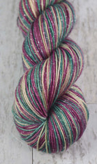 VINTAGE CHRISTMAS: SW Merino Lurex Sparkle - Hand dyed Variegated sock yarn