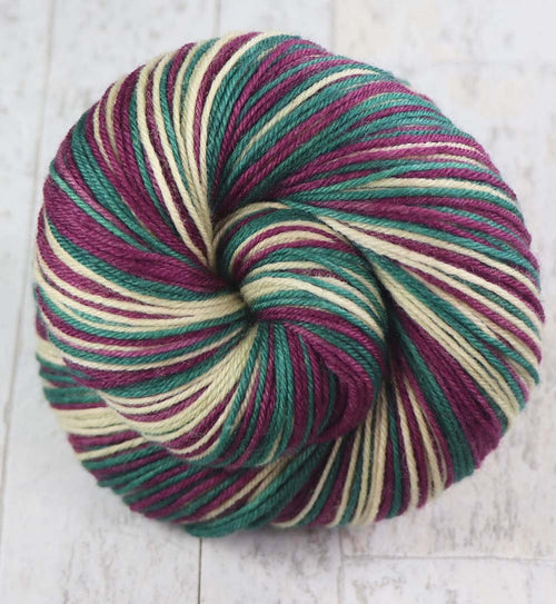 VINTAGE CHRISTMAS: SW Merino/Nylon/Cashmere - Hand dyed Self-striping Sock yarn