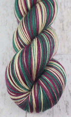 VINTAGE CHRISTMAS: SW Merino/Nylon/Cashmere - Hand dyed Self-striping Sock yarn
