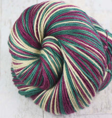 VINTAGE CHRISTMAS: SW Merino/Nylon/Cashmere - Hand dyed Self-striping Sock yarn