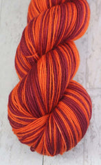 Maroon Orange - Sports Team Colors Self Striping Sock Yarn / VIRGINIA - Dyed to Order