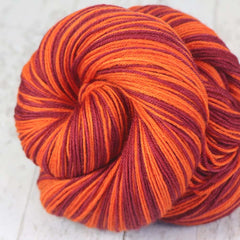 Maroon Orange - Sports Team Colors Self Striping Sock Yarn / VIRGINIA - Dyed to Order