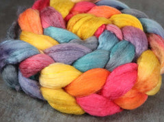 WAIMEA ROOSTER: Bluefaced Leicester / Sparkle Nylon - Hand dyed spinning wool  - 5.0 oz
