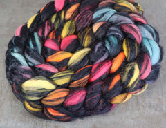 WAIMEA ROOSTER: Merino / Black Bamboo  - Hand dyed roving - 8oz