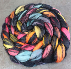 WAIMEA ROOSTER: Merino / Black Bamboo  - Hand dyed roving - 8oz
