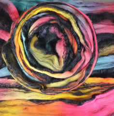 WAIMEA ROOSTER: Merino / Black Bamboo  - Hand dyed roving - 8oz