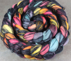 WAIMEA ROOSTER: Merino / Black Bamboo  - Hand dyed roving - 8oz