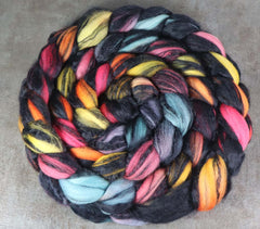 WAIMEA ROOSTER: Merino / Black Bamboo  - Hand dyed roving - 8oz
