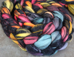 WAIMEA ROOSTER: Merino / Black Bamboo  - Hand dyed roving - 8oz