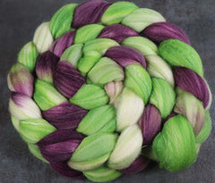 WINE ON A VINE: Merino  SW Merino  Silk roving - 5.0 oz - Hand dyed spinning wool