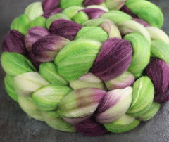 WINE ON A VINE: Merino  SW Merino  Silk roving - 5.0 oz - Hand dyed spinning wool