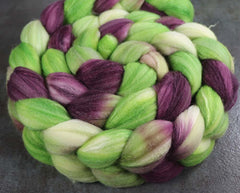 WINE ON A VINE: Merino  SW Merino  Silk roving - 5.0 oz - Hand dyed spinning wool