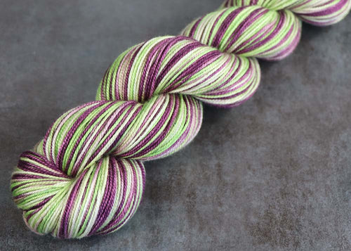 WINE ON A VINE: SW Merino Silk Cashmere - Hand dyed variegated sock yarn