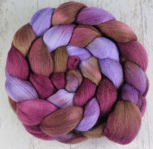 WINE TASTING: Polwarth Silk roving - 3.9 oz - Hand dyed spinning wool