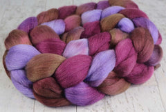WINE TASTING: Polwarth Silk roving - 3.9 oz - Hand dyed spinning wool