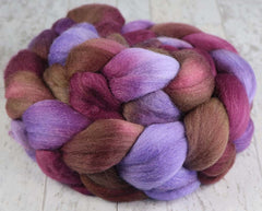 WINE TASTING: Polwarth Silk roving - 3.9 oz - Hand dyed spinning wool