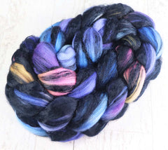 WINTER SUNSET SC 1: Merino / Black Bamboo  - Hand dyed roving - 4oz