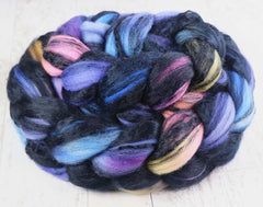WINTER SUNSET SC 1: Merino / Black Bamboo  - Hand dyed roving - 4oz