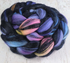 WINTER SUNSET SC 1: Merino / Black Bamboo  - Hand dyed roving - 4oz