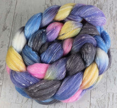 WINTER SUNSET SC 1: Merino / Tweed / Bamboo  - Hand dyed roving - 4oz