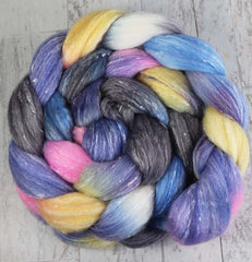 WINTER SUNSET SC 1: Merino / Tweed / Bamboo  - Hand dyed roving - 4oz
