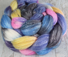 WINTER SUNSET SC 1: Merino / Tweed / Bamboo  - Hand dyed roving - 4oz