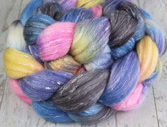 WINTER SUNSET SC 1: Merino / Tweed / Bamboo  - Hand dyed roving - 4oz