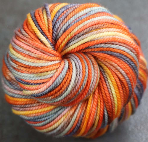 WINTER SUNSET SC 3: SW Merino - Hand dyed variegated bulky weight yarn