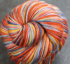 WINTER SUNSET SC 3: SW Merino/Cashmere/Nylon - Hand dyed Variegated sock yarn