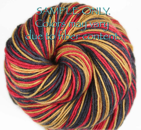 Dyed-To-Order: BLUE-ORANGE-WHITE - Hand dyed Sports Self Striping Sock Yarn - DENVER, HOUSTON