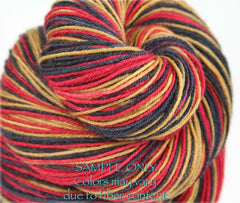 Red Gold Black: Self Striping Yarn - Dyed to Order - Sports Team / San Francisco
