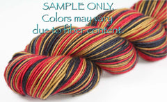 Red Gold Black: Self Striping Yarn - Dyed to Order - Sports Team / San Francisco