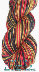 Red Gold Black: Self Striping Yarn - Dyed to Order - Sports Team / San Francisco