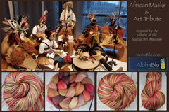 AFRICAN MASKS & ART TRIBUTE: Rambouillet Wool Top - 4 oz - Hand dyed spinning wool