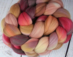 AFRICAN MASKS & ART TRIBUTE: Rambouillet Wool Top - 4 oz - Hand dyed spinning wool