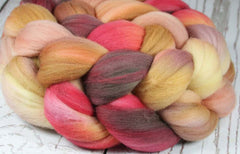 AFRICAN MASKS & ART TRIBUTE: Rambouillet Wool Top - 4 oz - Hand dyed spinning wool