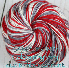 Red Gray White: Self Striping Yarn - Dyed to Order - Sports Team / Alabama, Ohio