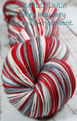 Red Gray White: Self Striping Yarn - Dyed to Order - Sports Team / Alabama, Ohio