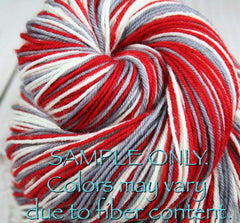 Red Gray White: Self Striping Yarn - Dyed to Order - Sports Team / Alabama, Ohio
