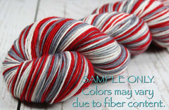 Red Gray White: Self Striping Yarn - Dyed to Order - Sports Team / Alabama, Ohio