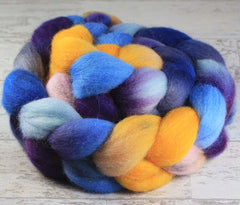 ALL THE WORLDS OCEANS: Kent Romney roving - 4.0 oz - Hand dyed spinning wool