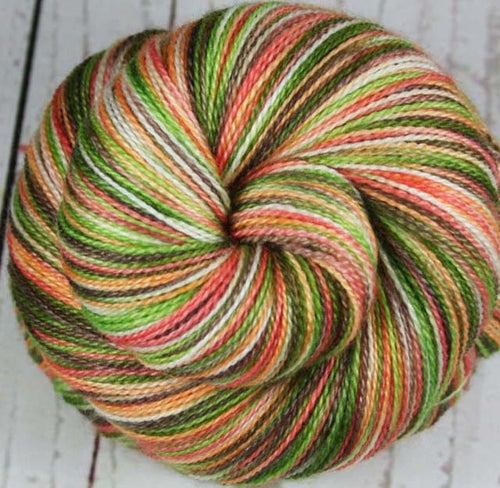 AVOCADO CHEESECAKE: Superfine Merino-Silk lace yarn - Hand dyed Variegated yarn