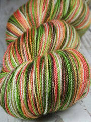 AVOCADO CHEESECAKE: Superfine Merino-Silk lace yarn - Hand dyed Variegated yarn