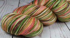 AVOCADO CHEESECAKE: Superfine Merino-Silk lace yarn - Hand dyed Variegated yarn