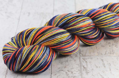 ABOVE THE EDGE: Baby Alpaca, Merino, Cotton - Hand dyed variegated fluffy fingering yarn
