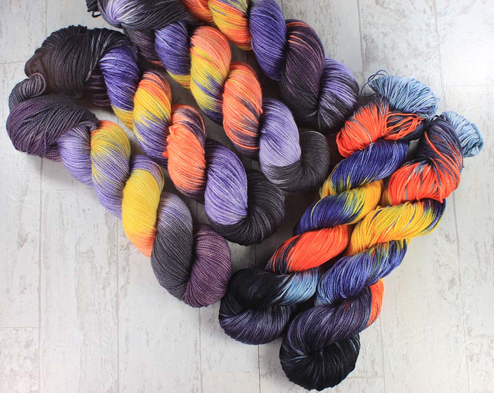 BALI HAI AT DUSK: SW Merino/Cashmere/Nylon - Hand dyed Variegated sock yarn